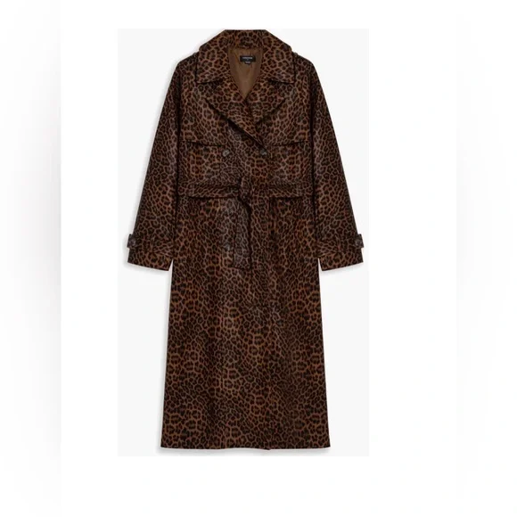 Noise Brown Leopard Print Trench Coat - Picture 4 of 5